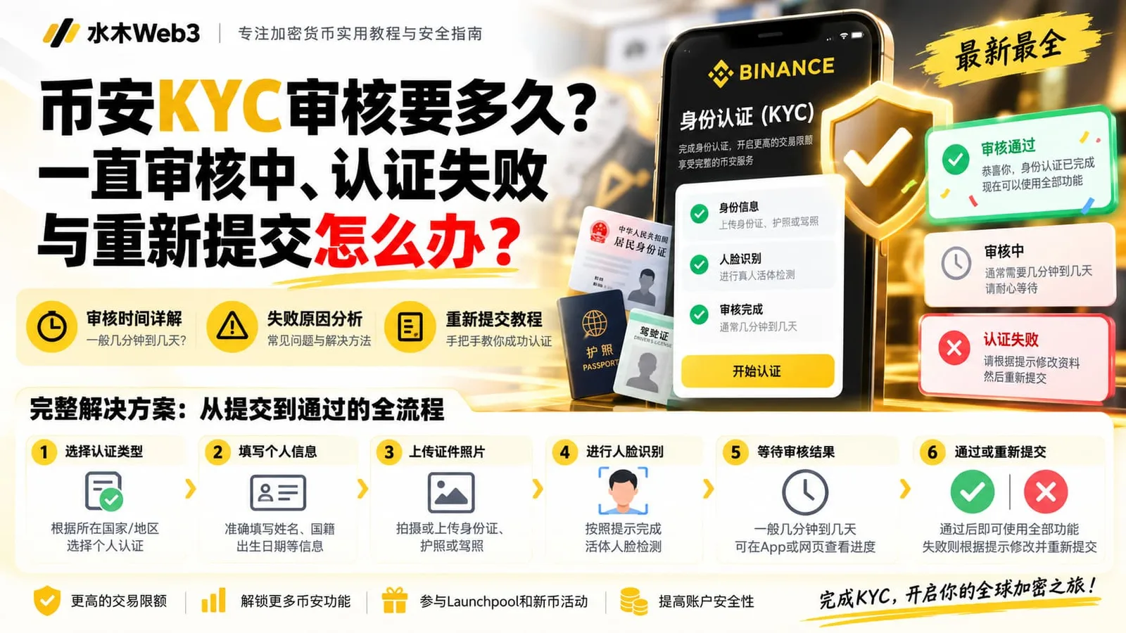 水木Web3-币安KYC审核要多久?一直审核中、认证失败与重新提交怎么办?